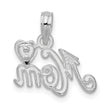 De-Ani Sterling Silver Polished Mom with Heart Pendant