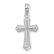 De-Ani Sterling Silver Polished Beaded Passion Cross Pendant