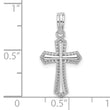 De-Ani Sterling Silver Polished Beaded Passion Cross Pendant