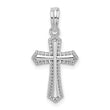 De-Ani Sterling Silver Polished Beaded Passion Cross Pendant