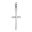 De-Ani Sterling Silver Rhodium-Plated Polished Thin Latin Cross Pendant