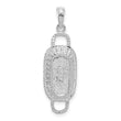 De-Ani Sterling Silver Rhodium-Plated Polished 3D Rectangular Basket Pendant