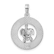 De-Ani Sterling Silver Rhodium-Plated Turks and Caicos Circle with Turtle Pendant