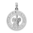 De-Ani Sterling Silver Rhodium-Plated Turks and Caicos Circle with Turtle Pendant