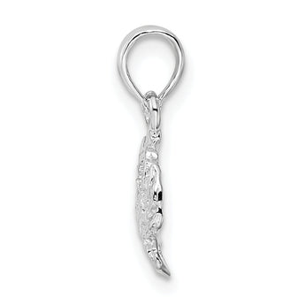 De-Ani Sterling Silver Rhodium-Plated Polished Blue Crab Pendant