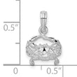 De-Ani Sterling Silver Rhodium-Plated Polished Blue Crab Pendant