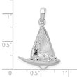 De-Ani Sterling Silver Rhodium-Plated Polished 3D Sailboat Pendant