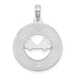 De-Ani Sterling Silver Rhodium-Plated Textured Charleston with Bridge Pendant