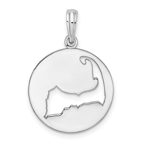 De-Ani Sterling Silver Polished Cape Cod Cut-Out Pendant