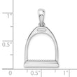 De-Ani Sterling Silver Polished 3D Large Horse Stirrup Pendant