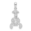 De-Ani Sterling Silver Rhodium-Plated Polished Moveable Lobster Pendant