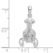 De-Ani Sterling Silver Rhodium-Plated Polished Moveable Lobster Pendant