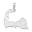De-Ani Sterling Silver Polished Cape Cod Map Pendant
