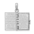 De-Ani Sterling Silver Rhodium-Plated Moveable 3D Spanish Santa Biblia Pendant