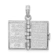 De-Ani Sterling Silver Rhodium-Plated Moveable 3D Spanish Santa Biblia Pendant