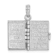 De-Ani Sterling Silver Rhodium-Plated Moveable 3D Spanish Santa Biblia Pendant