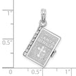 De-Ani Sterling Silver Rhodium-Plated Moveable 3D Spanish Santa Biblia Pendant