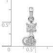 De-Ani Sterling Silver Rhodium-Plated Polished 3D Mini Sitting Cat Pendant