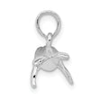 De-Ani Sterling Silver Rhodium-Plated Polished 3D Humpback Whale Pendant