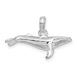 De-Ani Sterling Silver Rhodium-Plated Polished 3D Humpback Whale Pendant