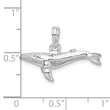 De-Ani Sterling Silver Rhodium-Plated Polished 3D Humpback Whale Pendant