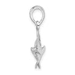De-Ani Sterling Silver Rhodium-Plated Polished 3D Cobia Fish Pendant