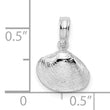 De-Ani Sterling Silver Rhodium-Plated Polished Clam Shell Pendant