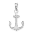 De-Ani Sterling Silver Rhodium-Plated Polished Anchor Pendant