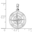 De-Ani Sterling Silver Rhodium-Plated Polished Nautical Compass Pendant