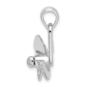 De-Ani Sterling Silver Rhodium-Plated Polished Moveable 3D Propeller Pendant