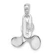 De-Ani Sterling Silver Rhodium-Plated Polished Moveable 3D Propeller Pendant