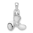 De-Ani Sterling Silver Rhodium-Plated Polished Moveable 3D Propeller Pendant