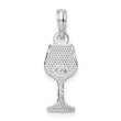 De-Ani Sterling Silver Rhodium-Plated Polished Wine Glass Pendant
