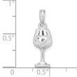 De-Ani Sterling Silver Rhodium-Plated Polished Wine Glass Pendant