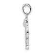 De-Ani Sterling Silver Rhodium-Plated Textured Sitting Cat Pendant