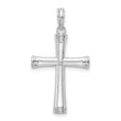 De-Ani Sterling Silver Rhodium-Plated Polished Tapered Center Cross Pendant