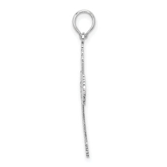 De-Ani Sterling Silver Rhodium-Plated Polished Heart Cross Pendant