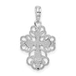 De-Ani Sterling Silver Rhodium-Plated Polished Fancy Lacy Cross Pendant