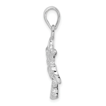 De-Ani Sterling Silver Rhodium-Plated Polished Palm Tree Pendant