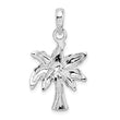 De-Ani Sterling Silver Rhodium-Plated Polished Palm Tree Pendant