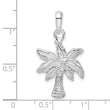 De-Ani Sterling Silver Rhodium-Plated Polished Palm Tree Pendant