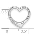 De-Ani Sterling Silver Polished 3D Solid Floating Heart Pendant
