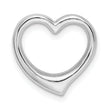 De-Ani Sterling Silver Polished 3D Solid Floating Heart Pendant