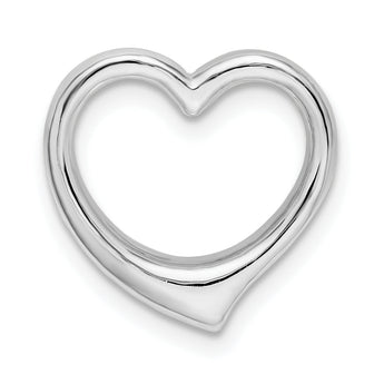De-Ani Sterling Silver Polished 3D Solid Floating Heart Pendant