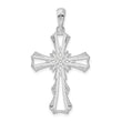 De-Ani Sterling Silver Rhodium-Plated Polished X-Center Cut-Out Cross Pendant