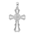 De-Ani Sterling Silver Rhodium-Plated Polished X-Center Cut-Out Cross Pendant