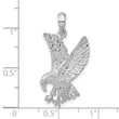 De-Ani Sterling Silver Rhodium-Plated Polished Textured Landing Eagle Pendant