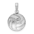 De-Ani Sterling Silver Rhodium-Plated Polished Volleyball Pendant