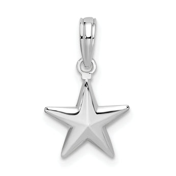De-Ani Sterling Silver Rhodium-Plated Polished 3D Star Pendant