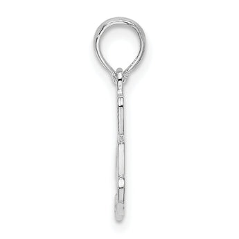 De-Ani Sterling Silver Rhodium-plated Polished I HEART YOU Script Pendant